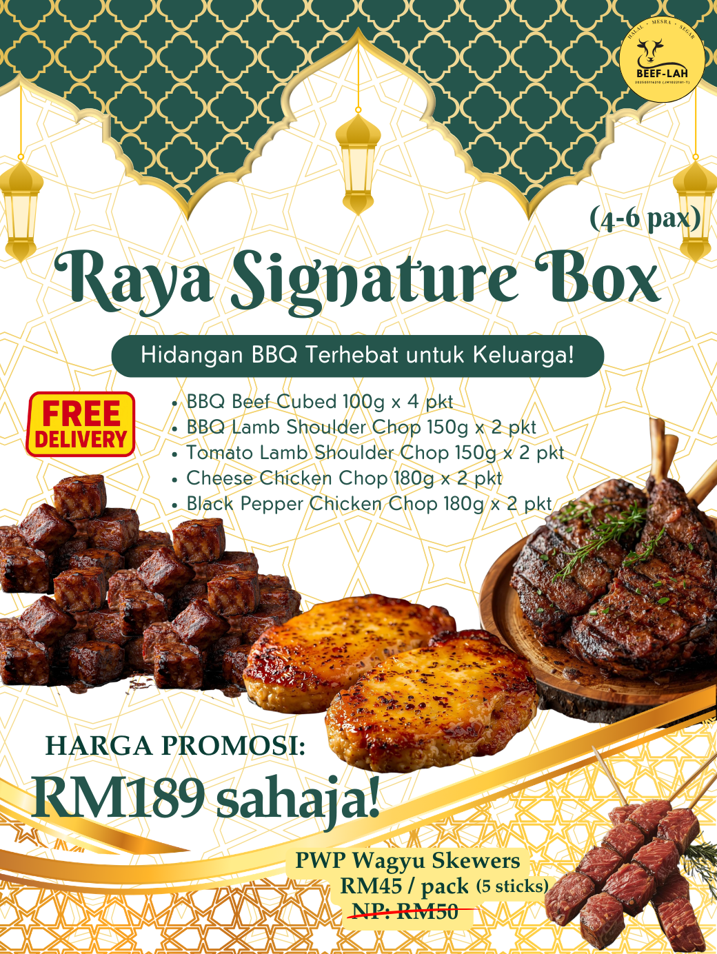 raya bbq set promo daging perap kambing ayam cheese kl delivery