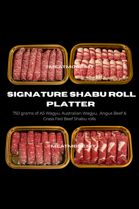 Mixed wagyu angus grass fed shabu shabu rolls hotpot platter Malaysia gathering delivery