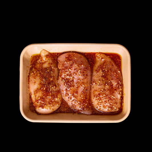 marinated chicken breast in korean bbq, french cheese, italian herbs, spicy, black pepper flavour, available for delivery in malaysia